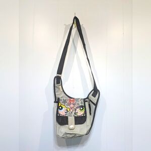 Powerpuff Girls Y2K Crossbody Bag Gray‎ Black Cartoon Network 2000s RARE